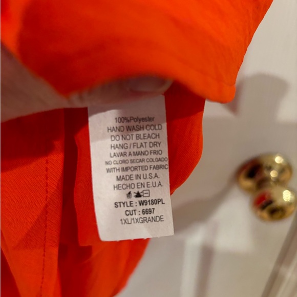 NWOT Orange ruffle sleeve dress - Picture 4 of 5